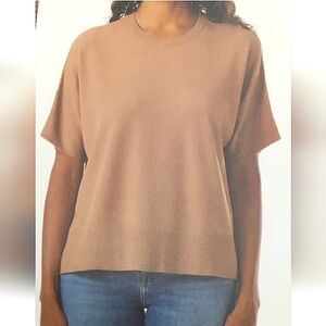 NWOT Splendid Women's Short Sleeve Knit Top, Tan, Size‎ XXL